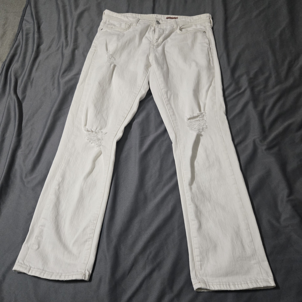 Pilcro and The Letterpress Anthropologie Distressed Jeans  Womens Size 29 White
